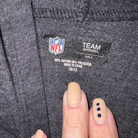 NFL Philadelphia Eagles Girls Hoodie Sweatshirt | Size L (10/12) | Gray - Picture 2 of 5